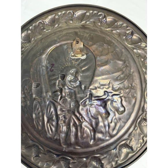 Vintage Coppercraft Guild Copper  Set Of  2 PCs  Wall Hanging Plates 20"and 13" - Picture 5 of 16